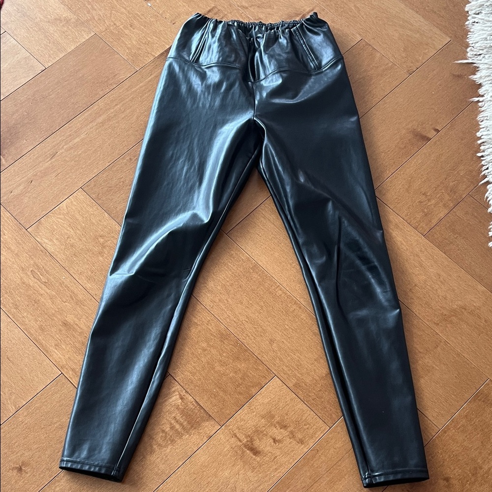 Aritzia Black Faux Leather Leggings